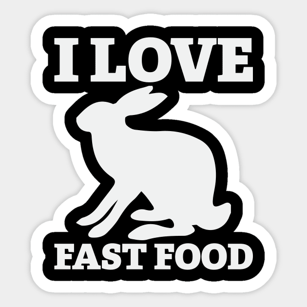 Love Fast Food Hunting Hunter Guns Rabbit Animals Sticker by Mellowdellow